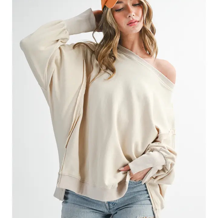 Oversized Seam Detail Pullover