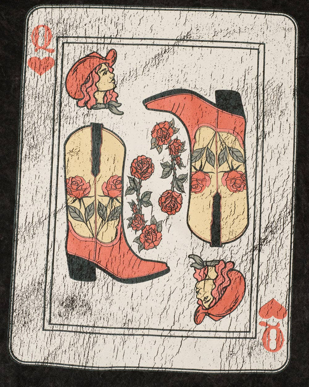 Queen Cowgirl Card Short Sleeve Western Graphic Print Tee