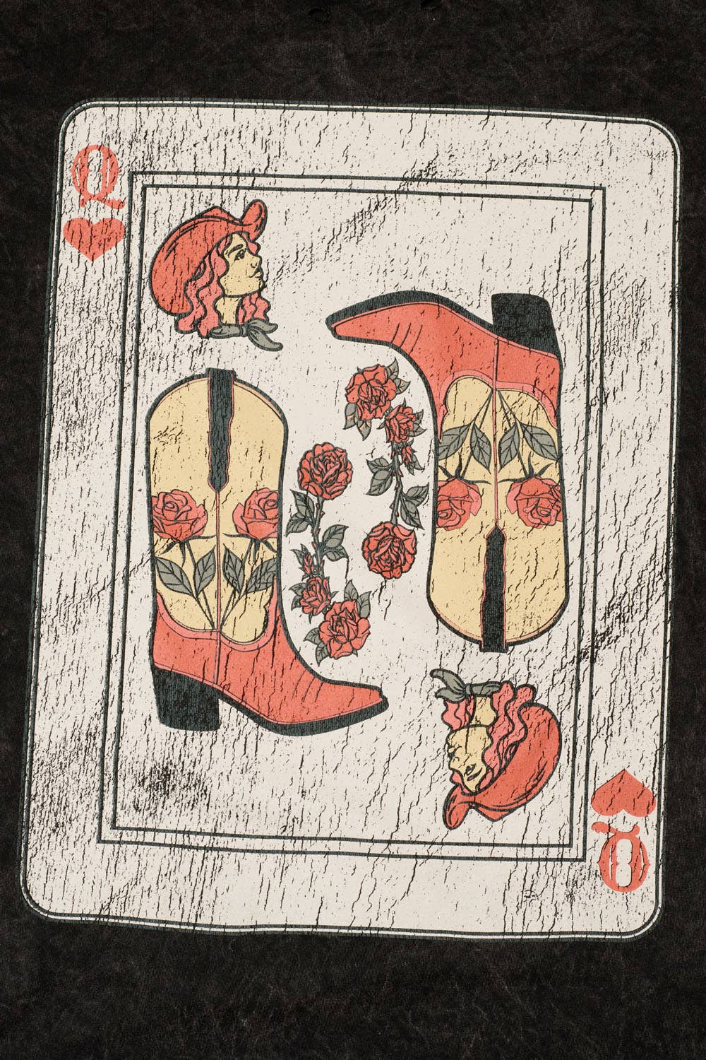 Queen Cowgirl Card Short Sleeve Western Graphic Print Tee