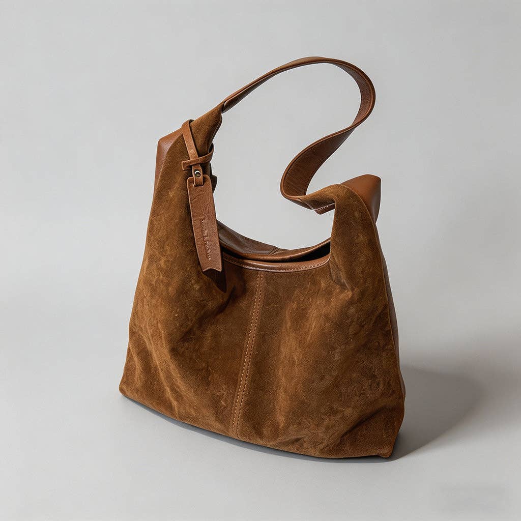 Suede Hobo Shoulder Bag