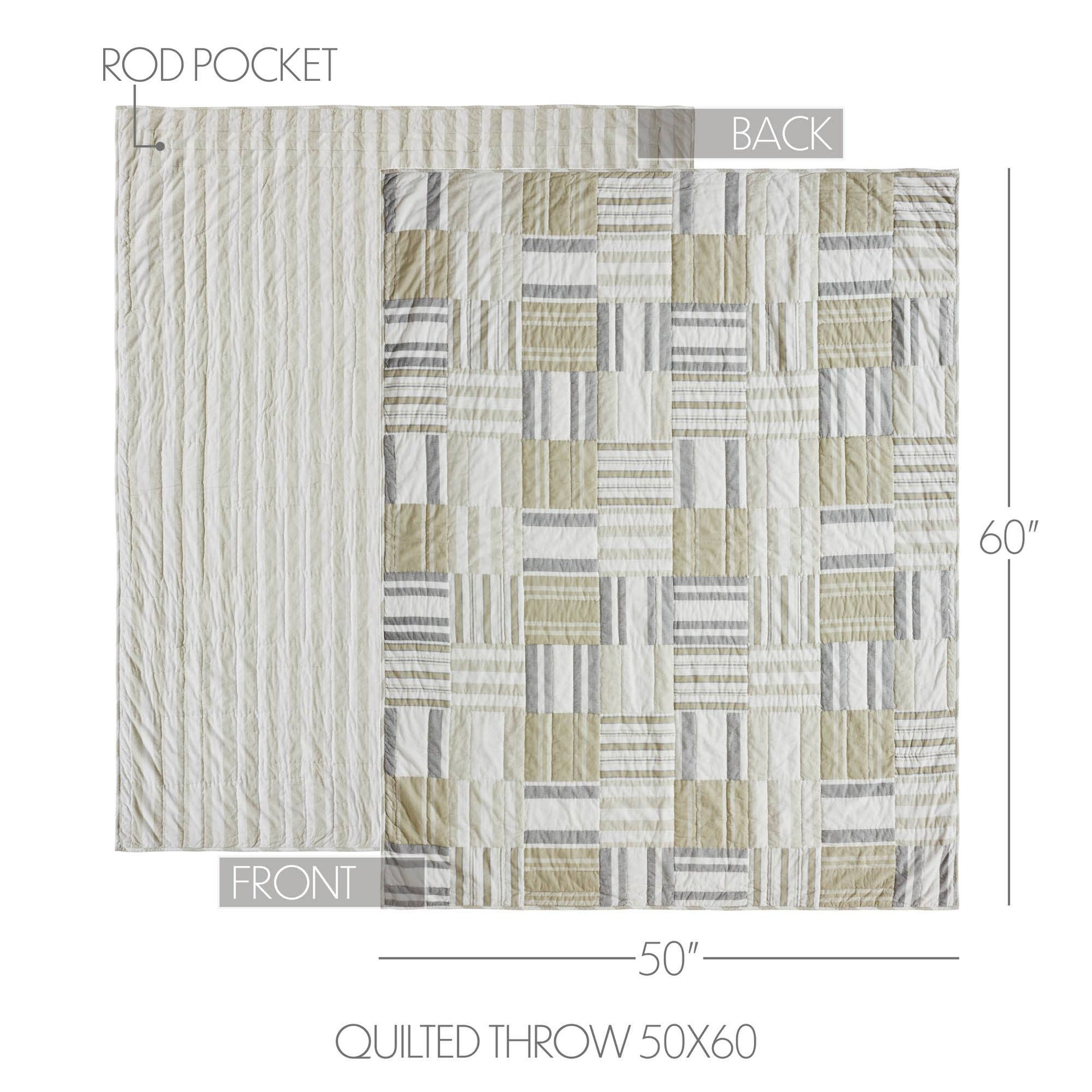Finders Keepers Neutral Quilted Throw 50x60