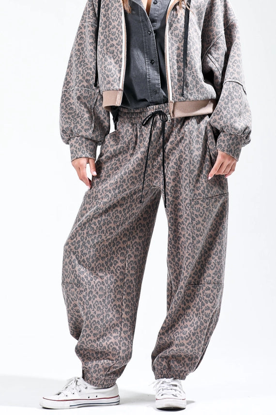 NoaBoa Leopard Print Sweatpants