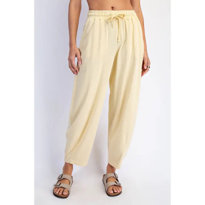Mineral Washed Cotton Barrel Pant