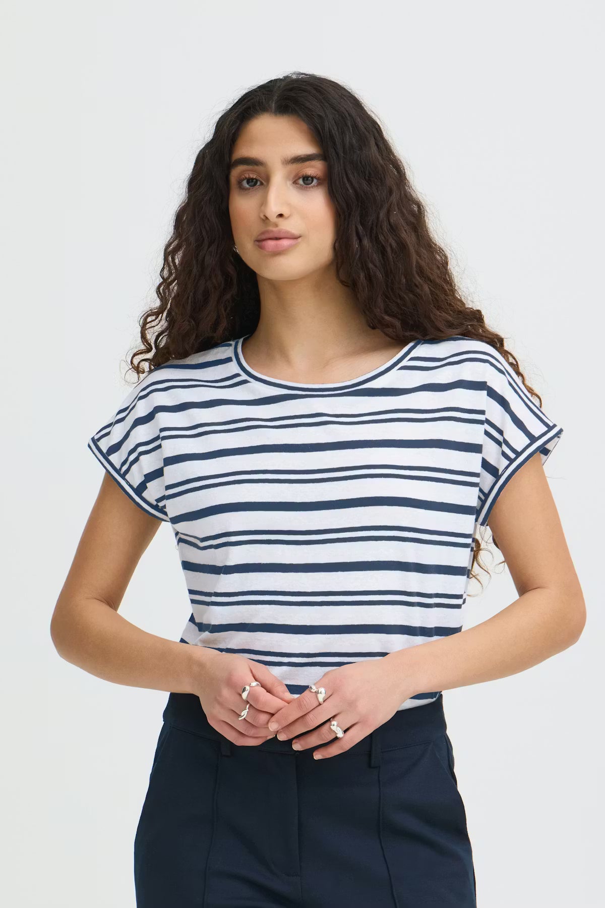 IHYULIETTA Relaxed Striped Tee
