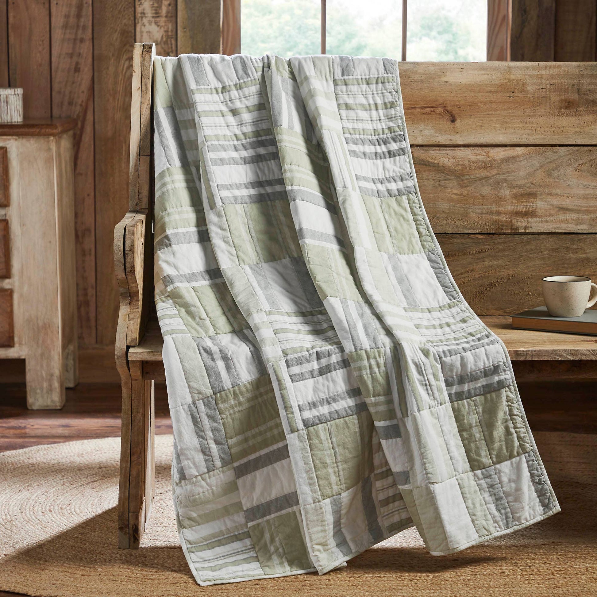Finders Keepers Neutral Quilted Throw 50x60