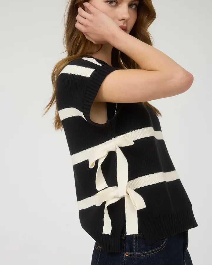 Blu Pepper Black Side Tie Sweater