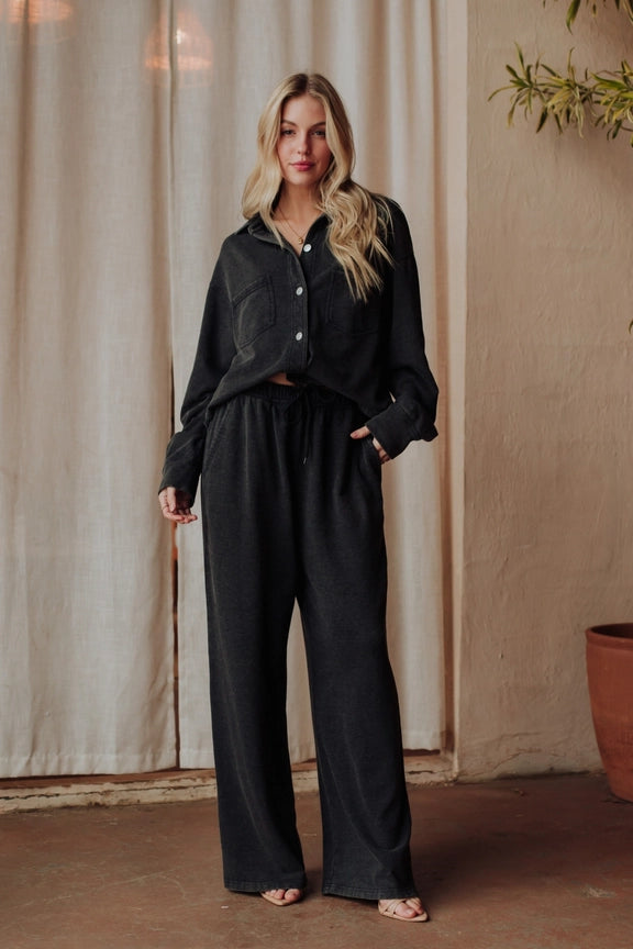 Black Super Soft Button Up