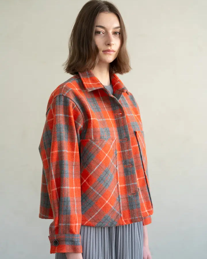 Plaid Button Down Jacket