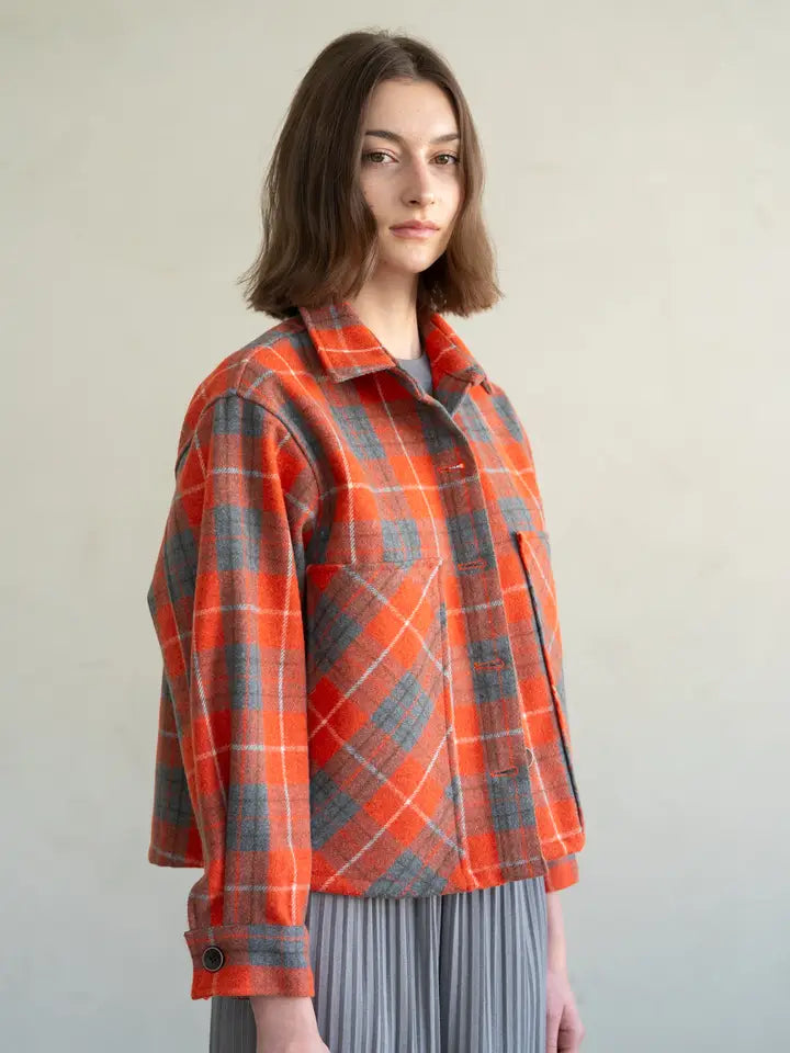 Plaid Button Down Jacket