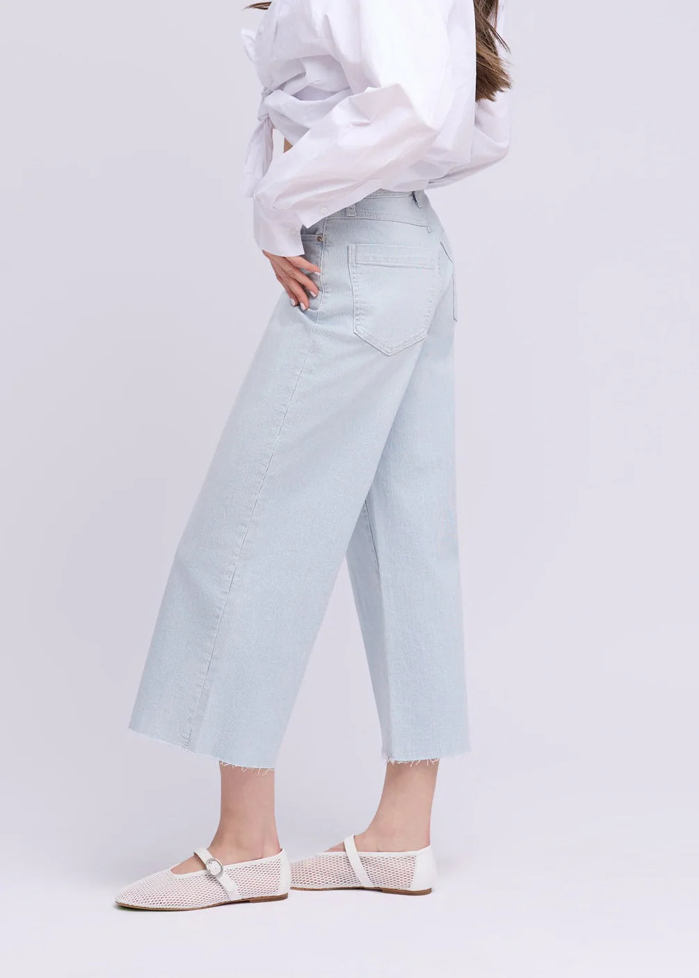 Yoga Jeans - Lily Wide Pinstripe Classic Rise Jean - Selena