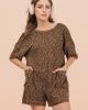 Very J Mocha Leopard Romper
