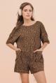 Very J Mocha Leopard Romper