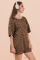 Very J Mocha Leopard Romper