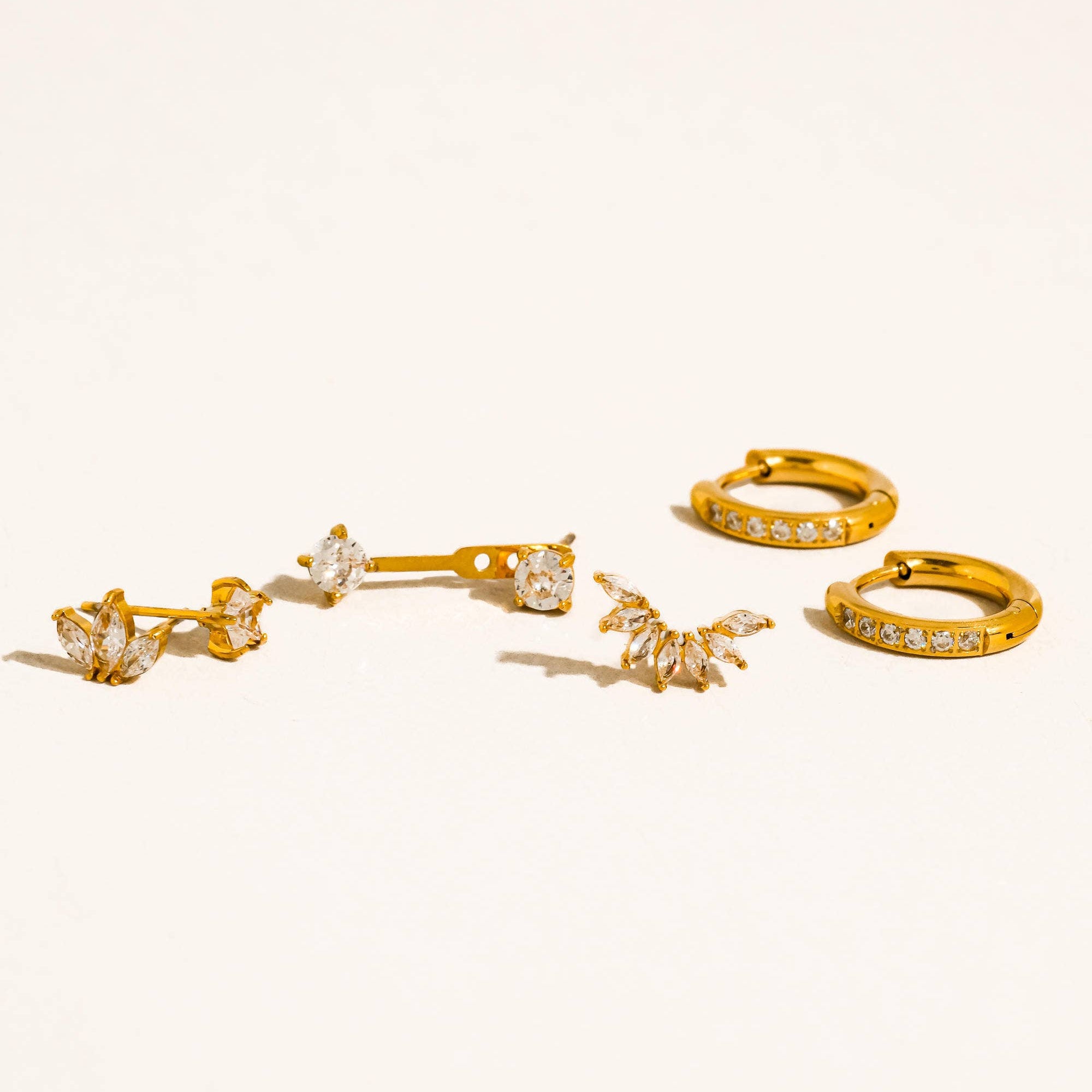 Novaé 18K Gold Non-Tarnish CZ Mix Earring Set