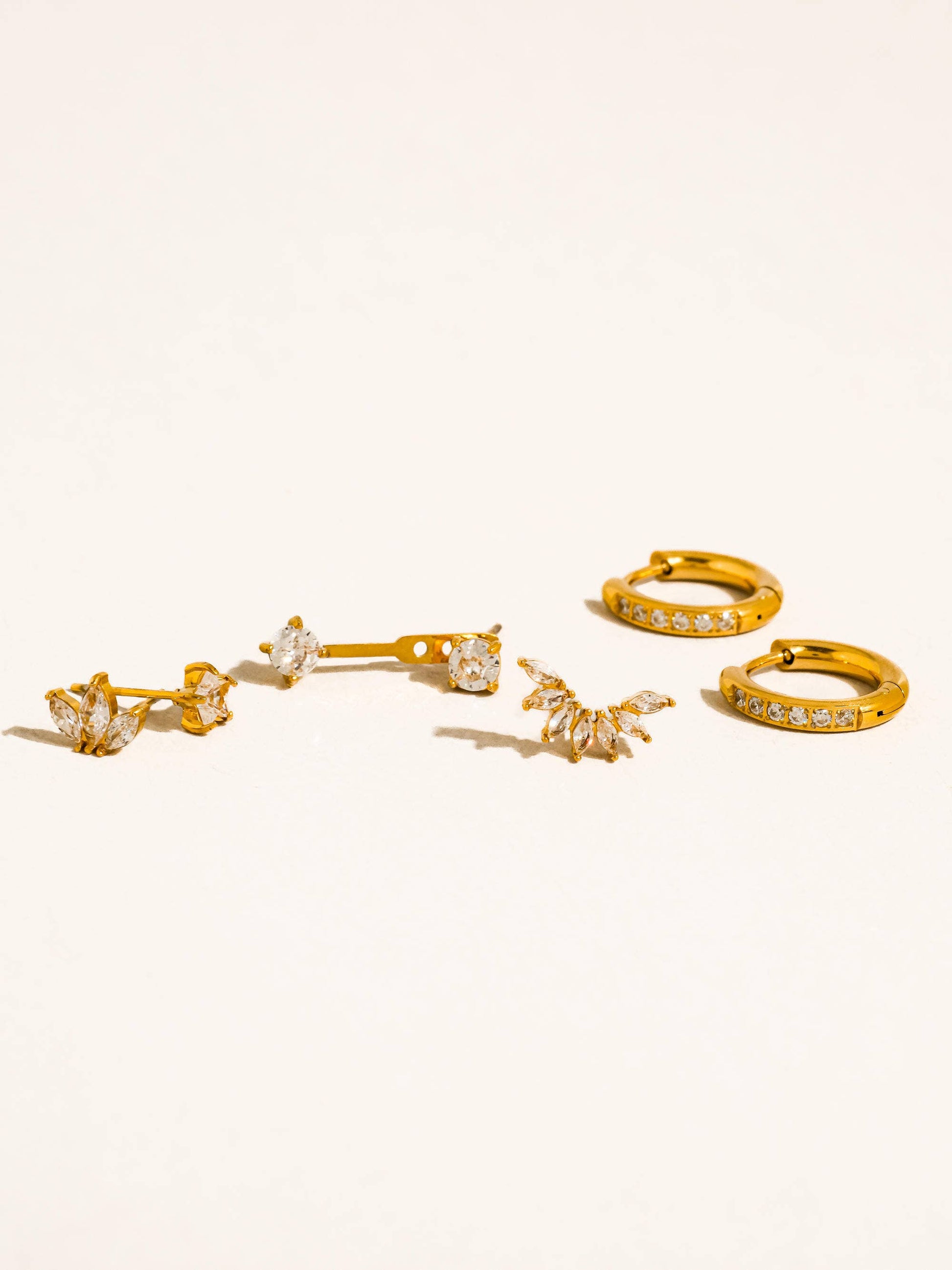 Novaé 18K Gold Non-Tarnish CZ Mix Earring Set