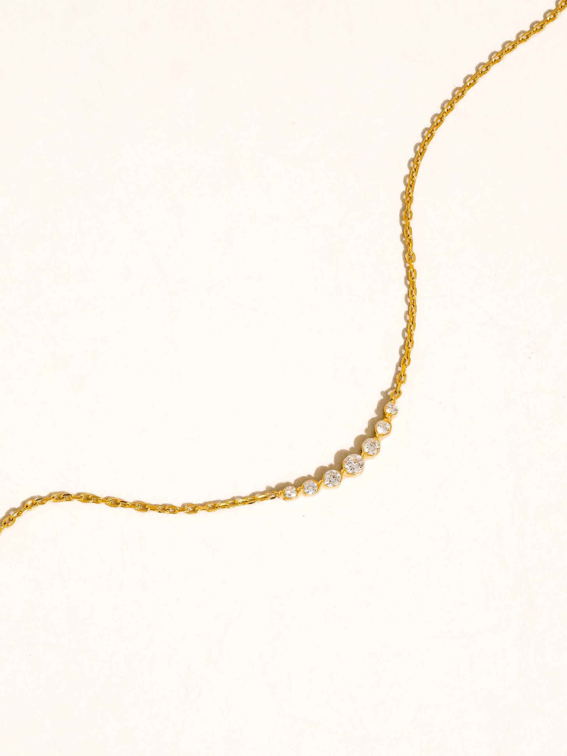 Remmi 18K Gold Non-Tarnish Crystal Station Chain Necklace