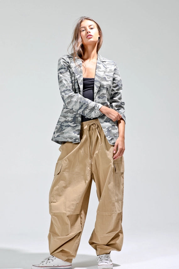 NoaBoa Camo Button Down Blazer