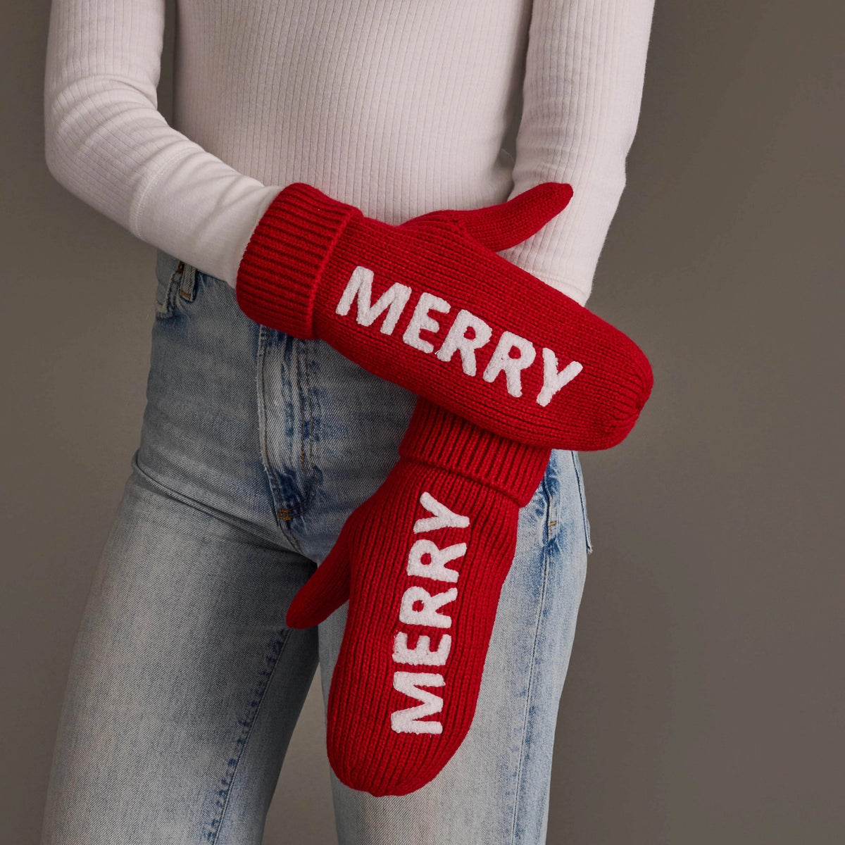 Panache Red Merry Knit Mittens