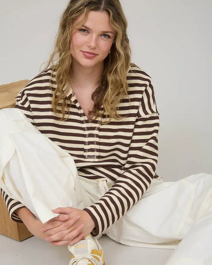 Blu Pepper Dark Brown Knit Top