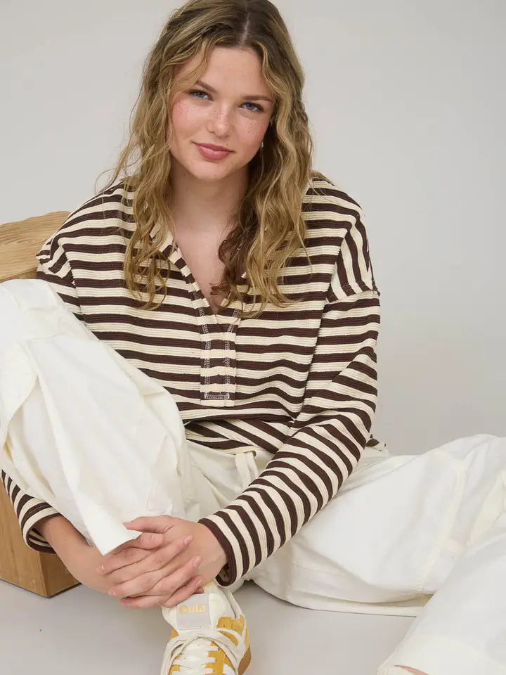 Blu Pepper Dark Brown Knit Top