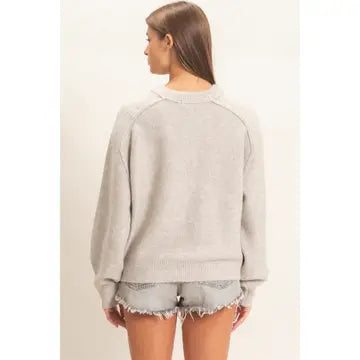 Cozy Reverse Seam Henley Sweater
