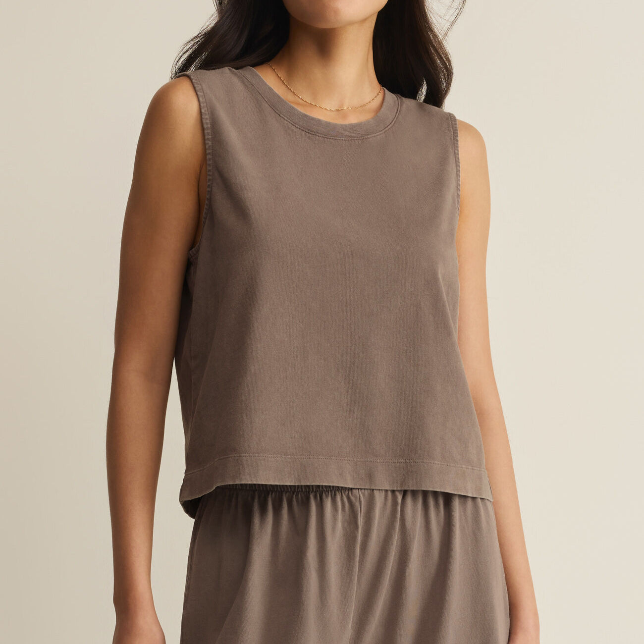 Sloane Jersey Muscle Tank Perfectly Taupe
