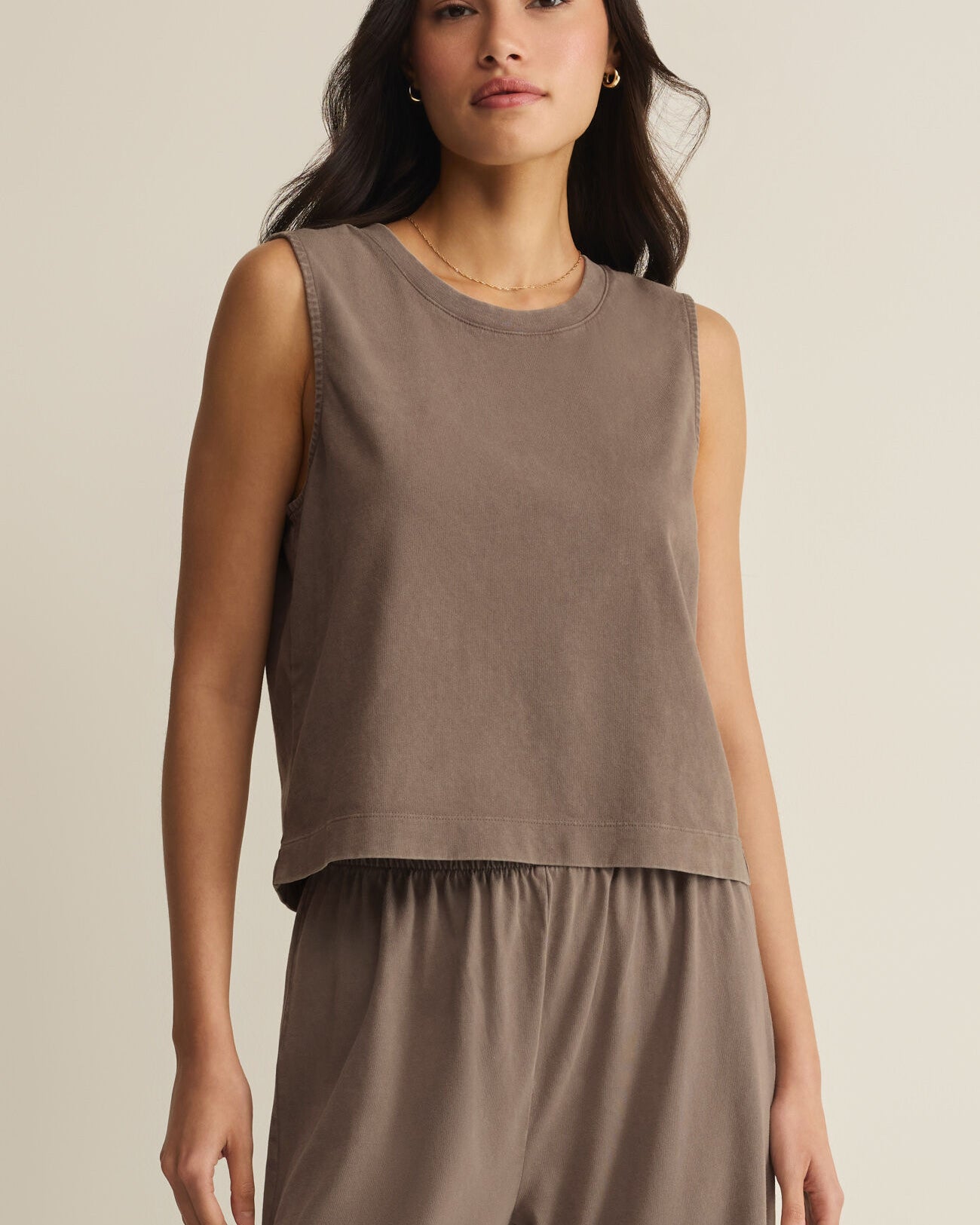 Sloane Jersey Muscle Tank Perfectly Taupe