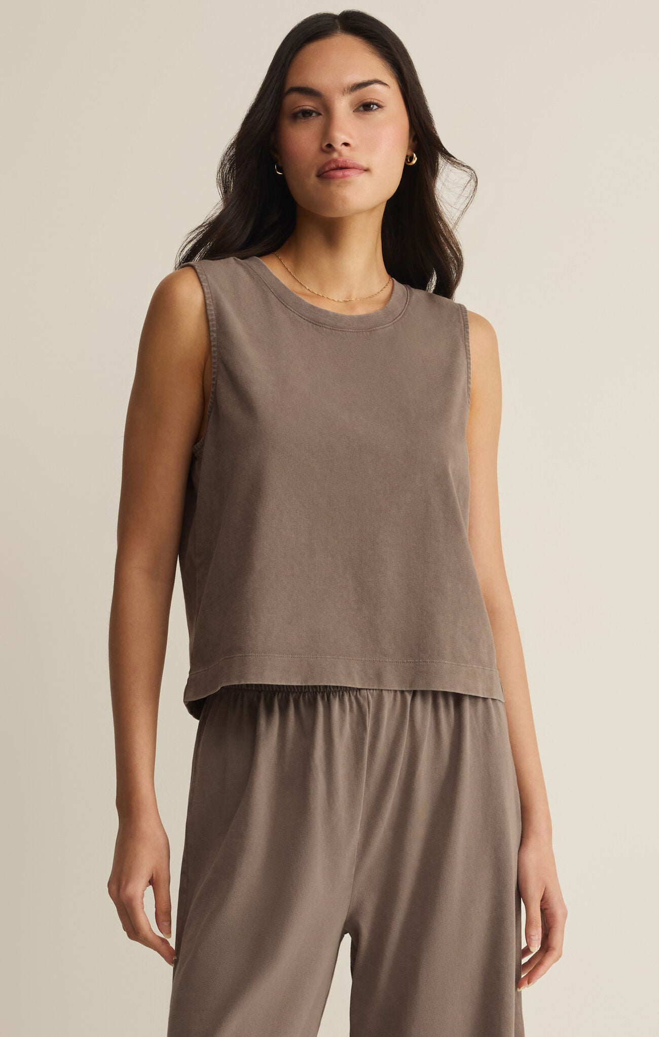 Sloane Jersey Muscle Tank Perfectly Taupe