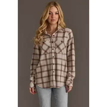 Panache Apparel Plaid Lightweight Button Up