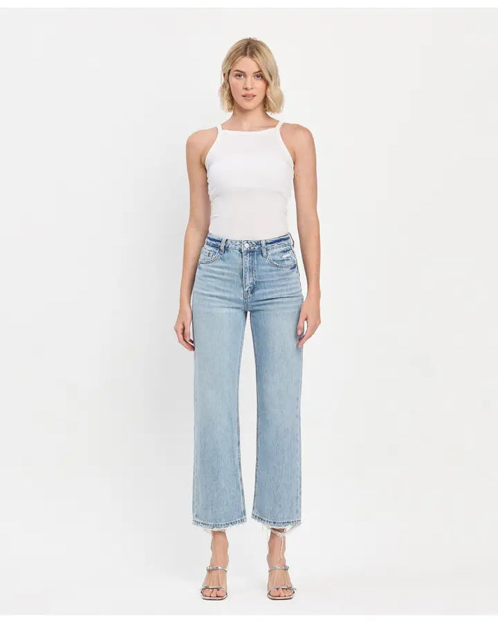 Retro 90’s Super High Rise Ankle Slim Wide Jeans
