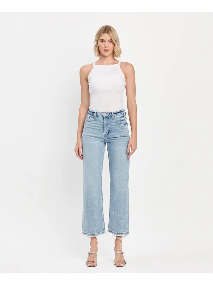 Retro 90’s Super High Rise Ankle Slim Wide Jeans