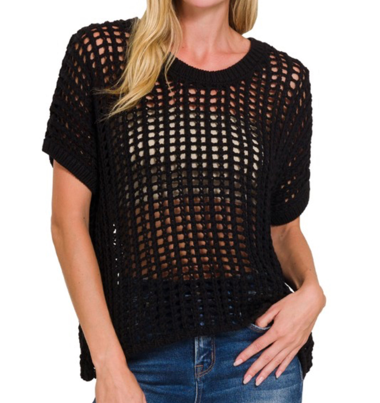 Zenana Crochet Sweater