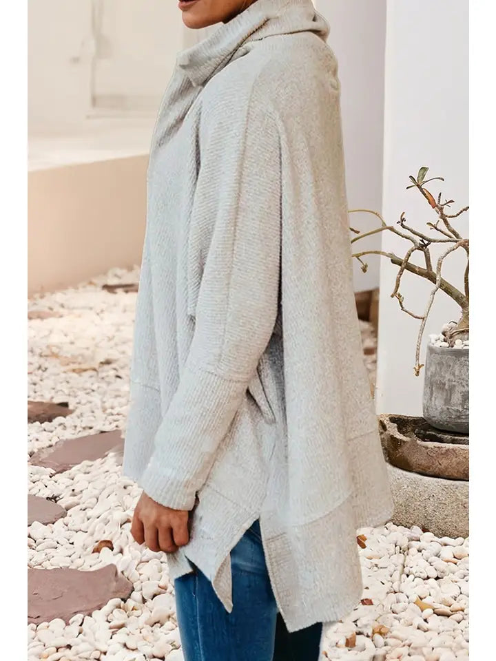 Ldc Knit Cowl Neck Oversize Top