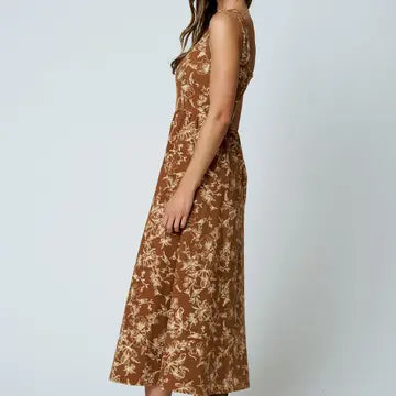Floral Toile Corset Midi Dress