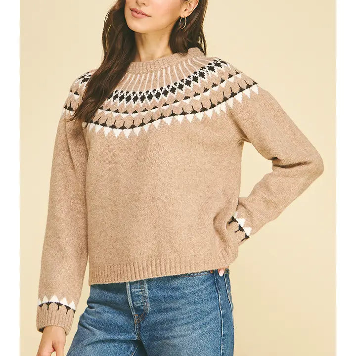 Pinch Northern Style Pattern Knit Sweater