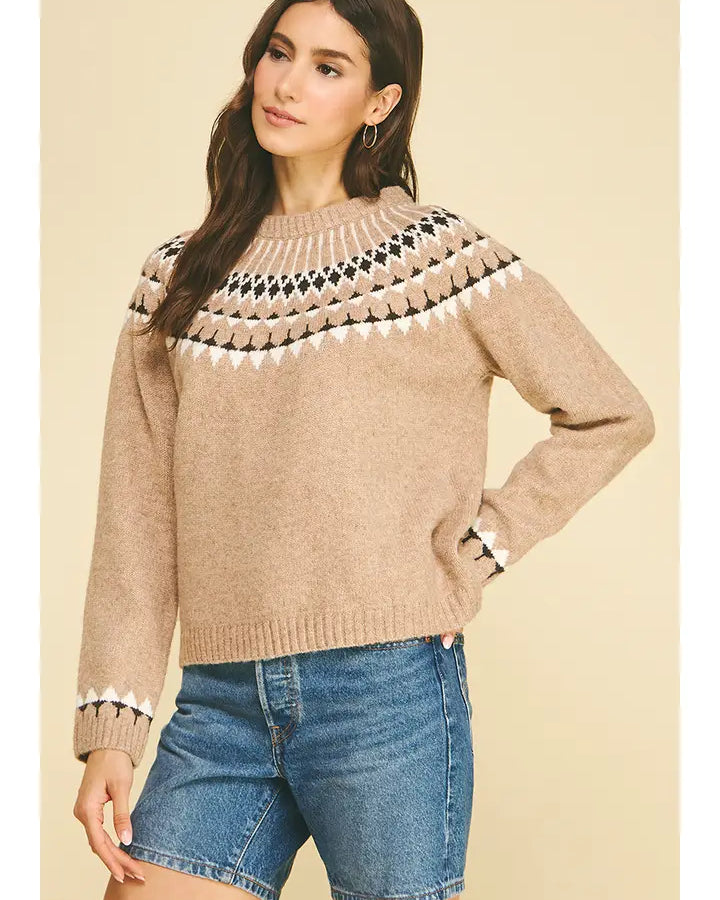 Pinch Northern Style Pattern Knit Sweater