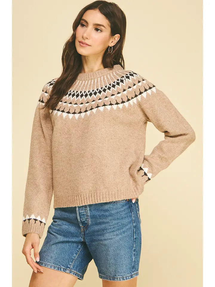 Pinch Northern Style Pattern Knit Sweater