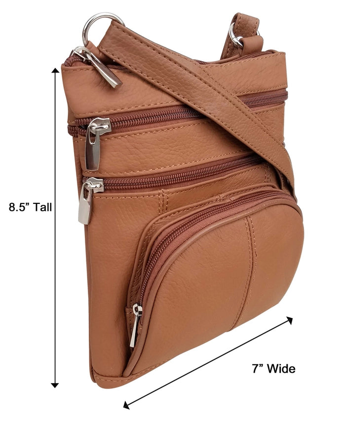 Genuine Cowhide RFID Crossbody Bag