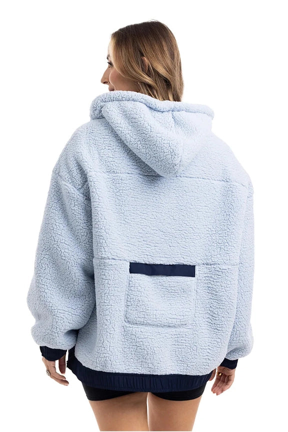 Two-Toned Sherpa Fleece Pullover