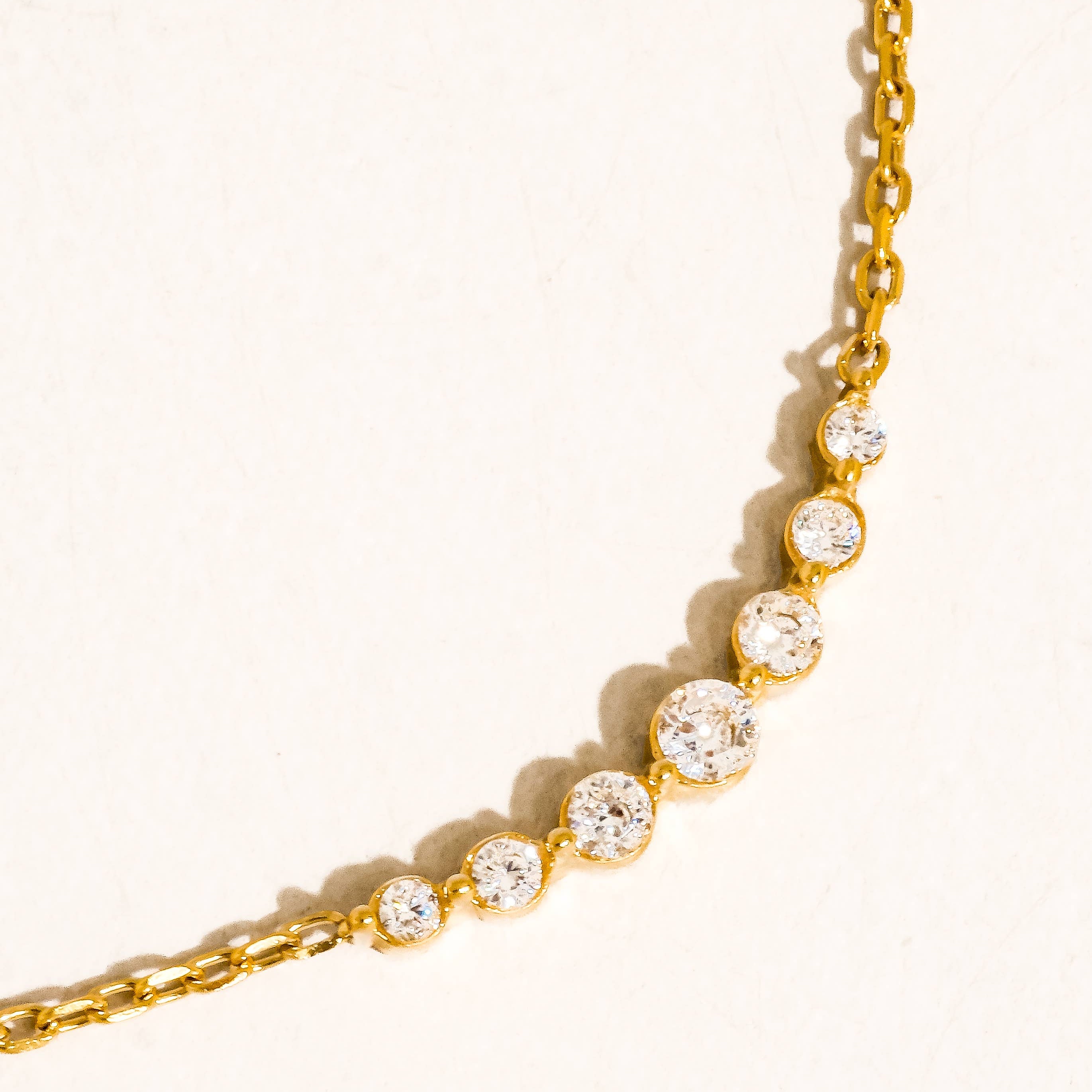 Remmi 18K Gold Non-Tarnish Crystal Station Chain Necklace