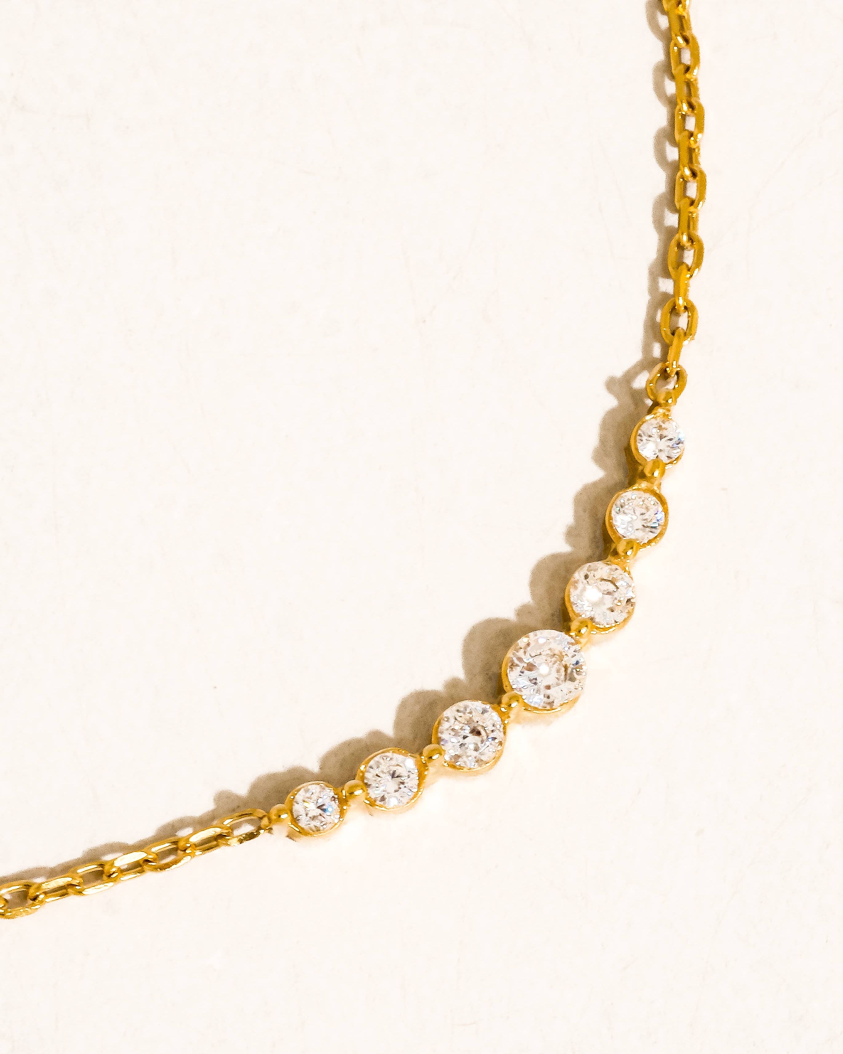 Remmi 18K Gold Non-Tarnish Crystal Station Chain Necklace