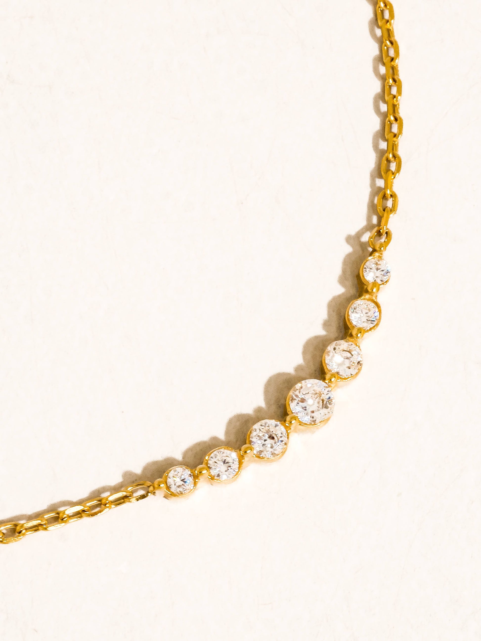 Remmi 18K Gold Non-Tarnish Crystal Station Chain Necklace