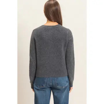 Classic Crew Neck Button-Up Cardigan