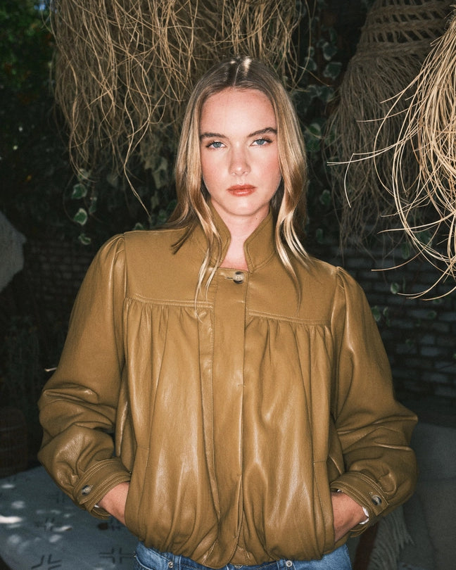 Super Soft Bobble Hem Vegan Leather Jacket