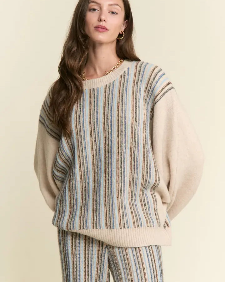 J.MMA Vertical Stripe Dolman Sweater