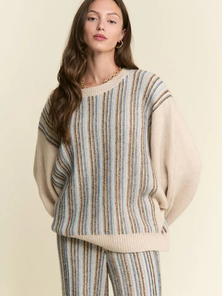 J.MMA Vertical Stripe Dolman Sweater