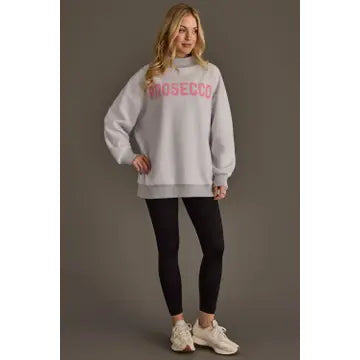 Lt. Gray Wine & Prosecco Reversible Sweatshirt