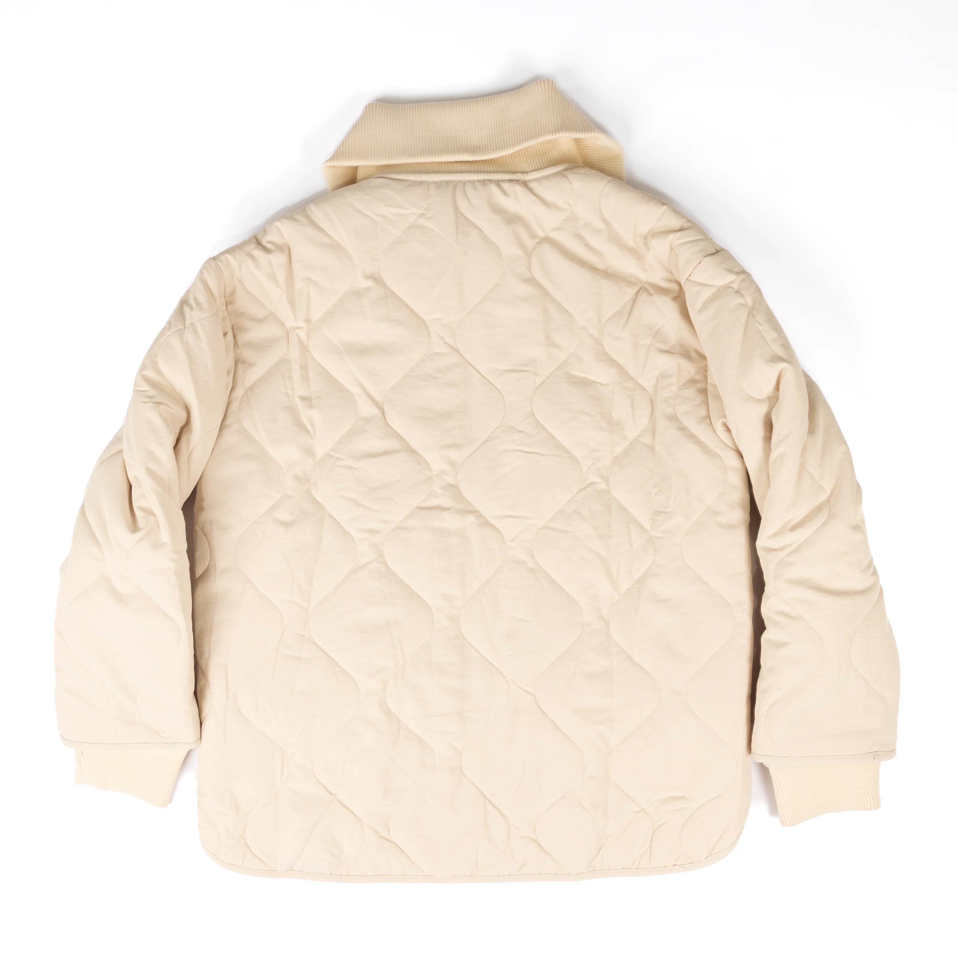 Quilted Jacket with Ribbed Collar