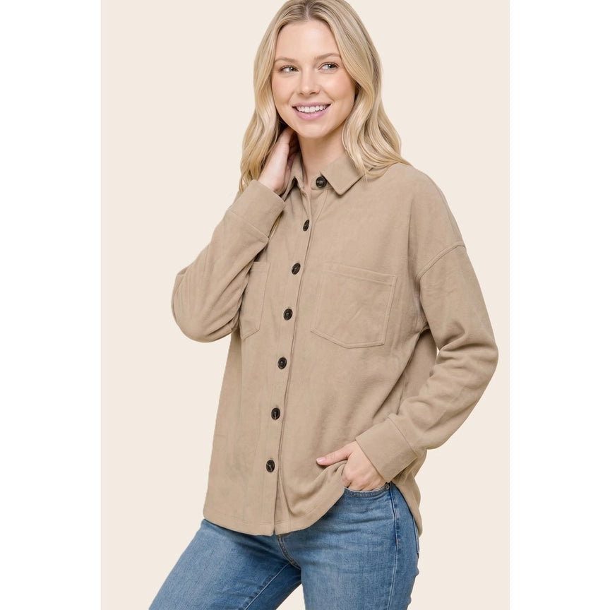 Micro Brushed Relaxed Fit Button-Down Shirt