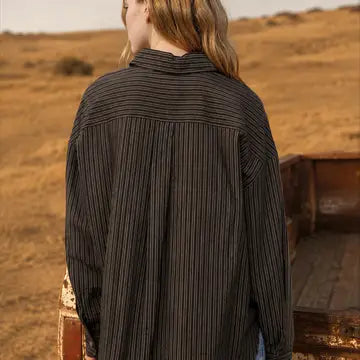 blu pepper pinstripe button down top